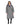 EQUIDRY women's long waterproof horse riding coat in Charcoal/Lilac studio front full view