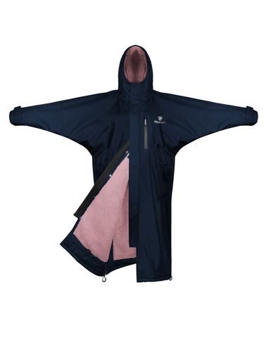 Evolution Children's | Thick Fleece | Fixed Hood | Navy/Pale Pink - EQUIDRY