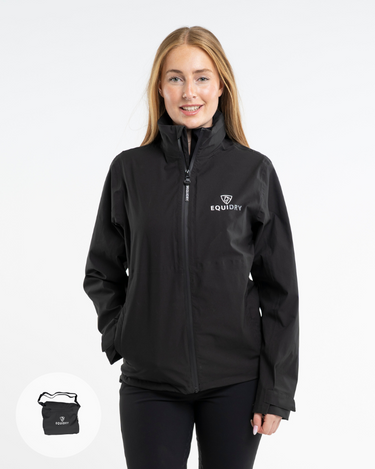 Lightweight women's waterproof jacket in black
