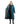 EQUIDRY women's thin fleece long waterproof horse riding coat in teal/grey studio open