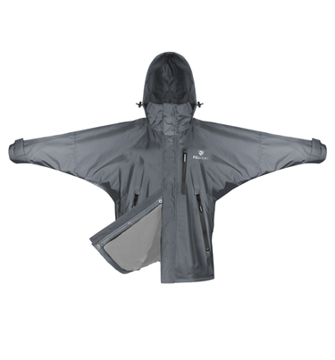 EQUIDRY women's waterproof short blouson style horse riding jacket in charcoal/grey