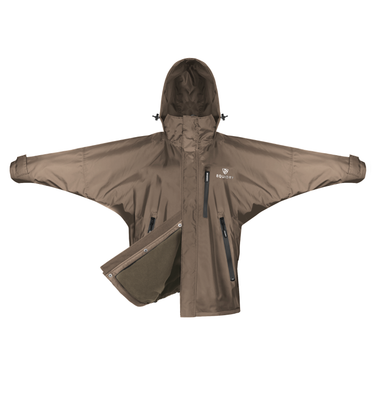 EQUIDRY women's waterproof short blouson style horse riding jacket in taupe