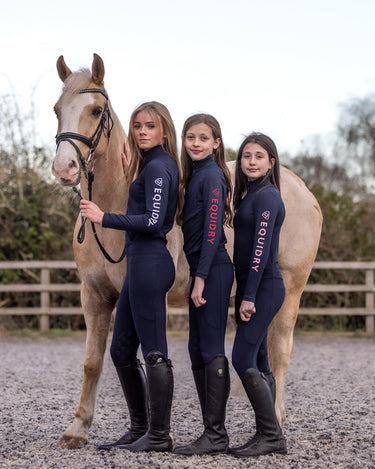 Children's Water Repellent Base Layer | Navy/Pale Pink