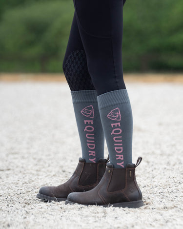 EQUIDRY Waterproof Socks | Grey/Pale Pink