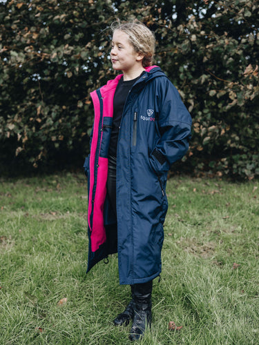 Evolution Children's | Thin Fleece | Fixed Hood | Navy/Raspberry - EQUIDRY