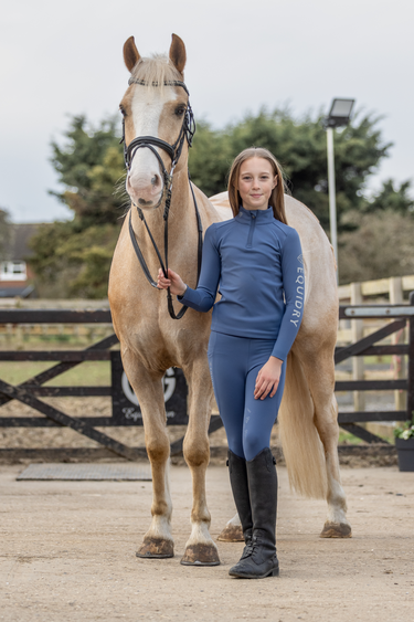 Children's Water Repellent Base Layer | Steel Blue/Silver
