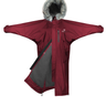 EQUIDRY Evolution Lux Women's Warm Waterproof Winter Horse Riding Coat Thick Fleece Lining with Faux Fur Trim Hood plum